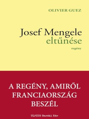 cover image of Josef Mengele eltűnése